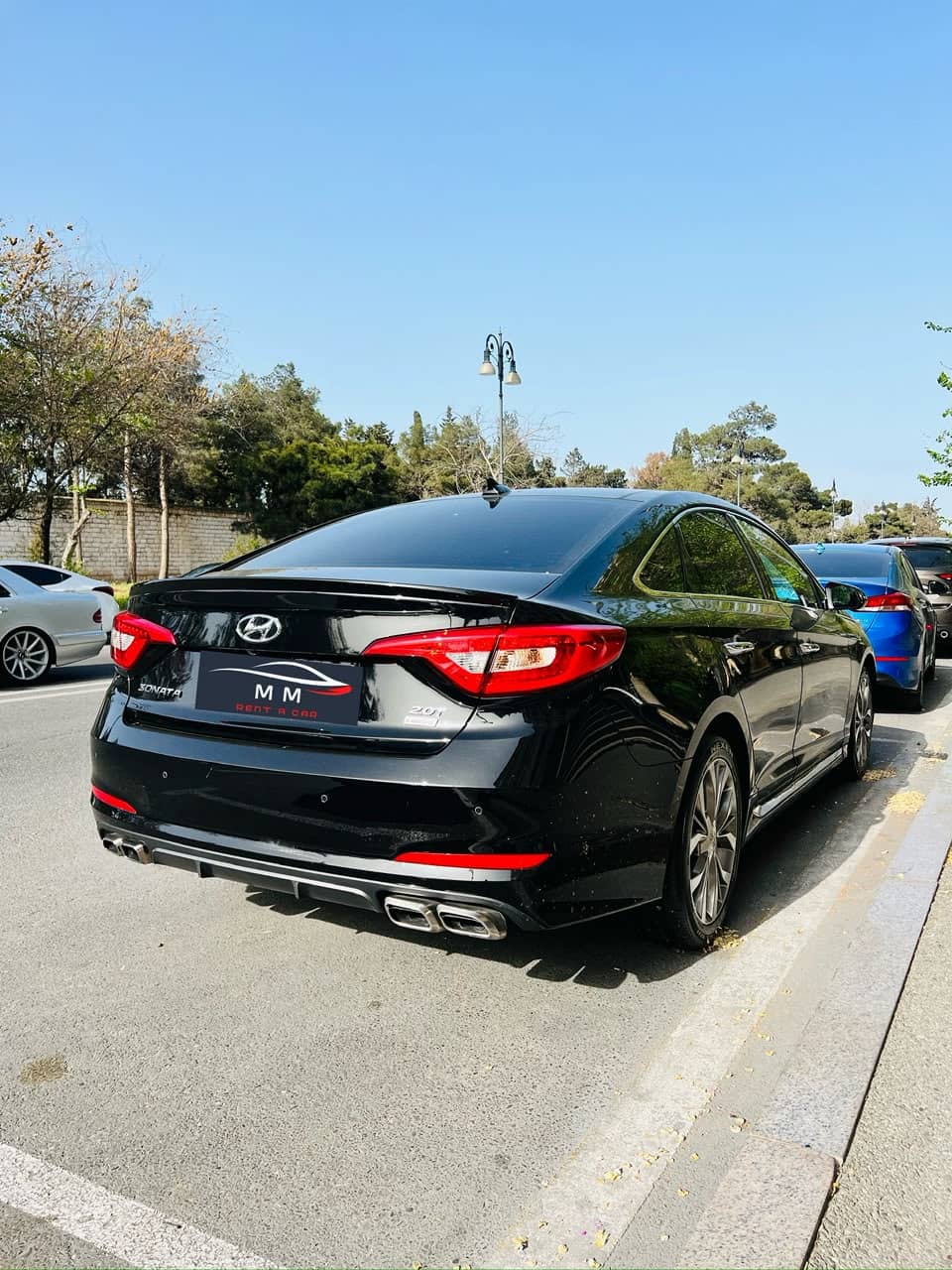 Black Hyundai Sonata 2.0T 2018 for rent in Baku